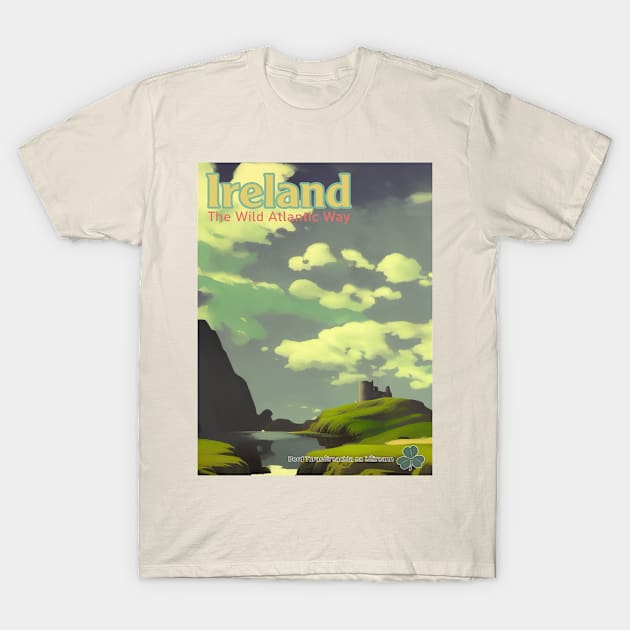 Original Retro Style Ireland Tourism Poster 4 T-Shirt by Ireland